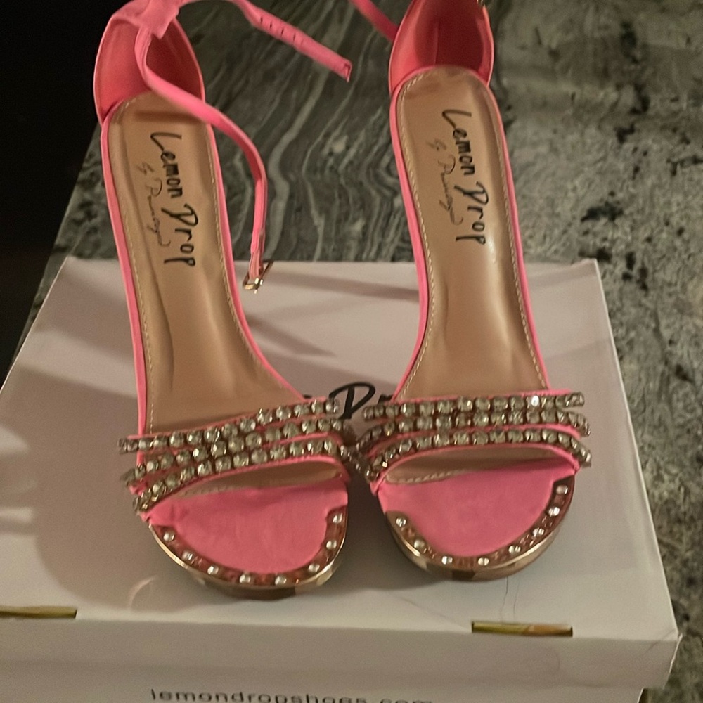 Lemon drop studded heels . 5in. Worn once .
